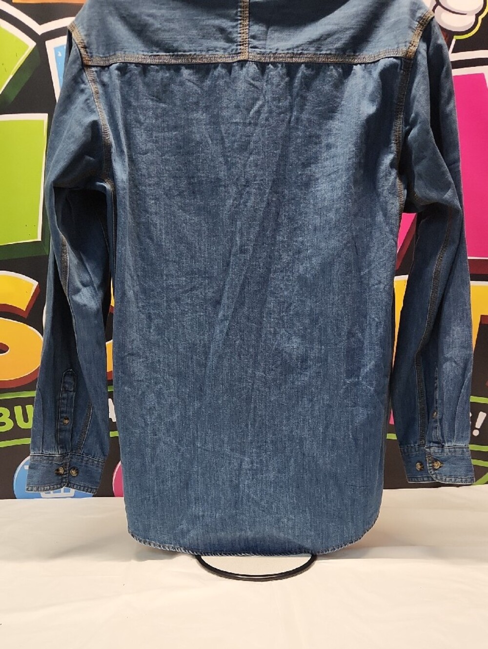 Wrangler Riggs Workwear Blue Denim Button-Front Work Shirt (L) NWT - Picture 9 of 12
